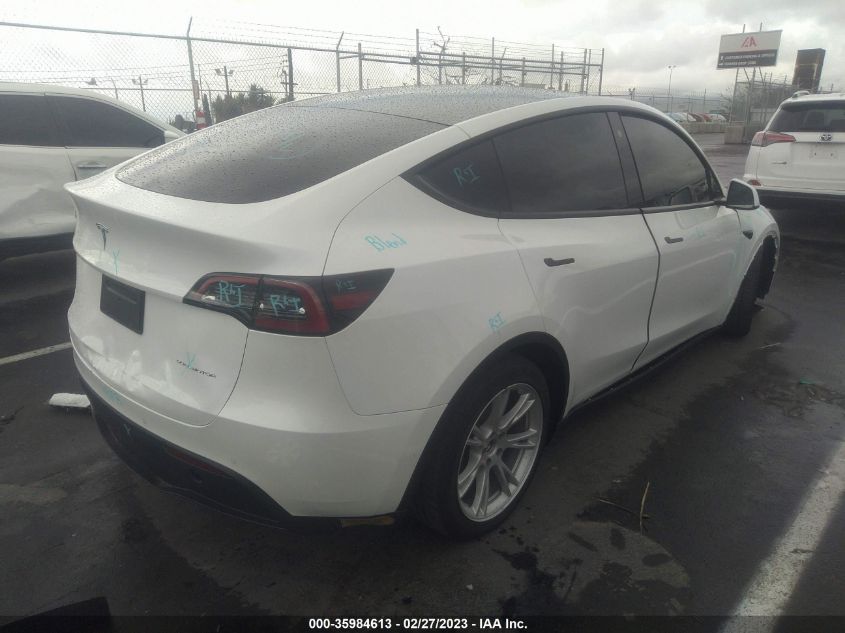 2022 TESLA MODEL Y LONG RANGE VIN: 7SAYGDEE0NF331442