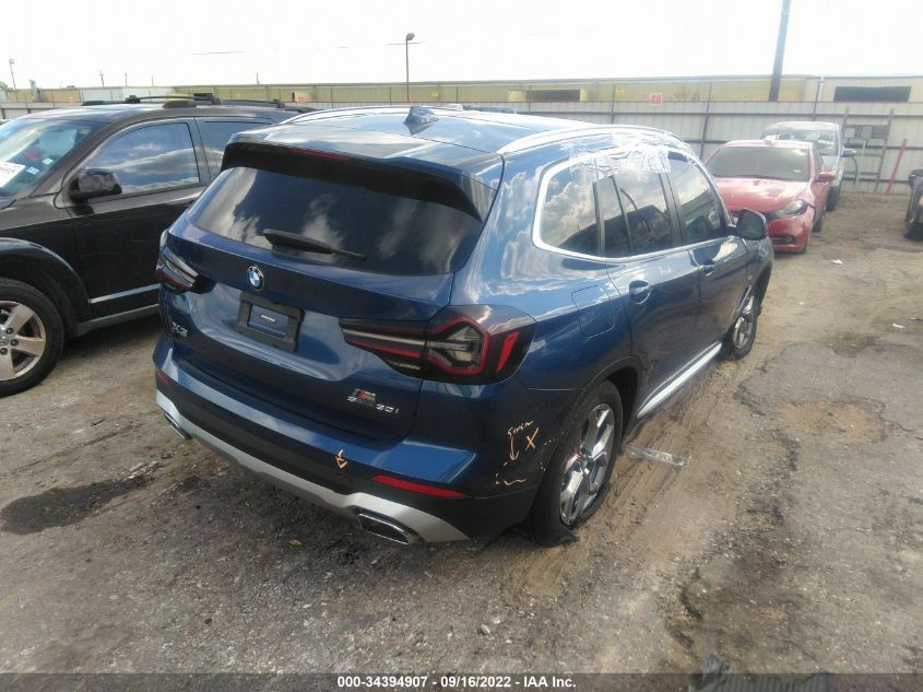 2022 BMW X3 SDRIVE30I VIN: 5UX43DP09N9J98097