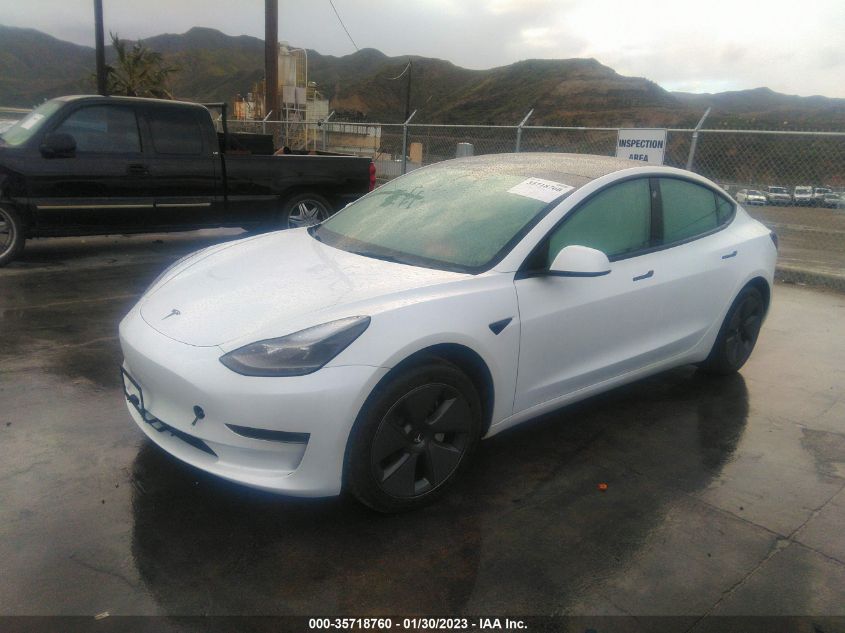 2022 TESLA MODEL 3 LONG RANGE VIN: 5YJ3E1EB1NF268921