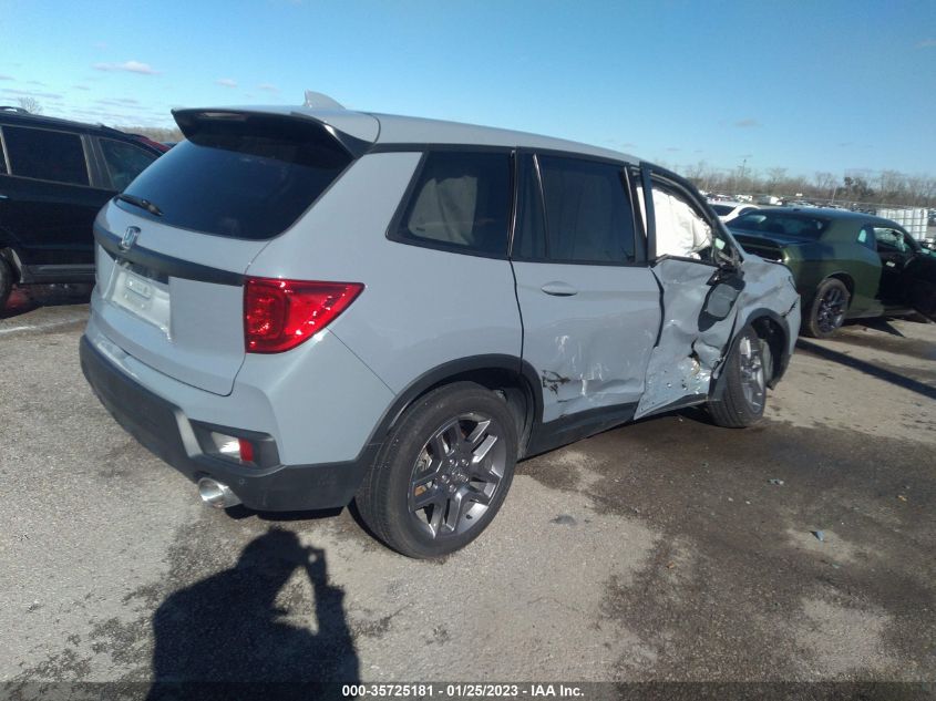2022 HONDA PASSPORT EX-L VIN: 5FNYF7H53NB002814