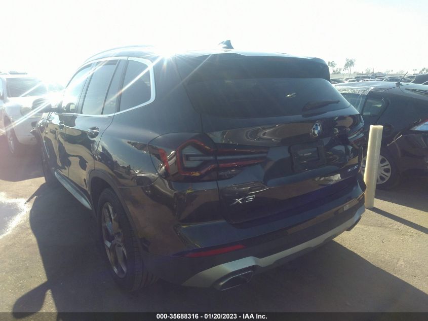 2022 BMW X3 SDRIVE30I VIN: 5UX43DP03N9L58314