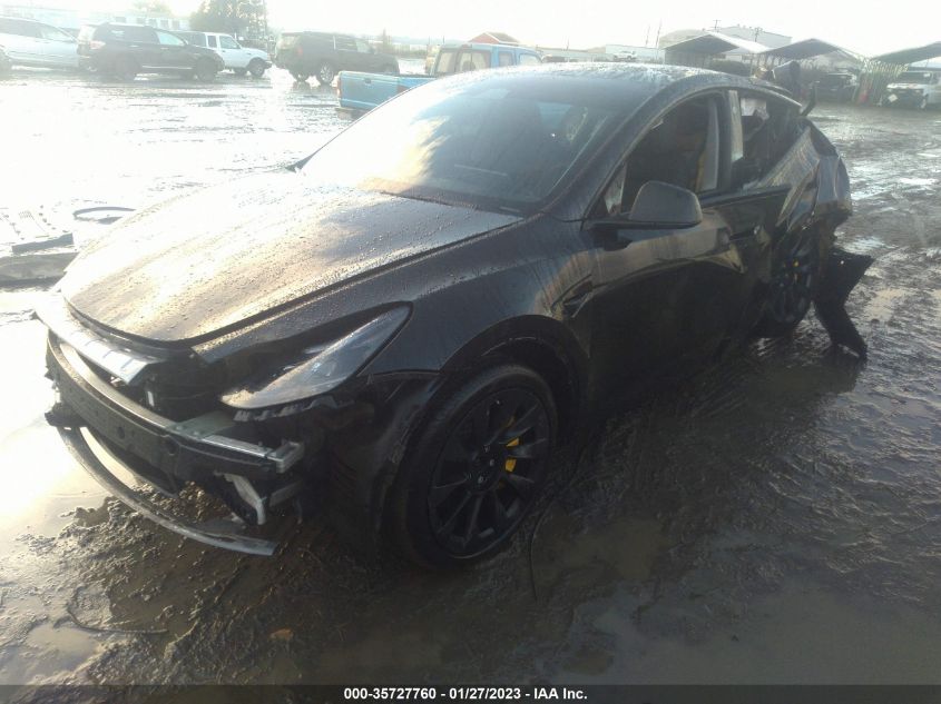 2022 TESLA MODEL Y LONG RANGE VIN: 7SAYGDEE6NF519625