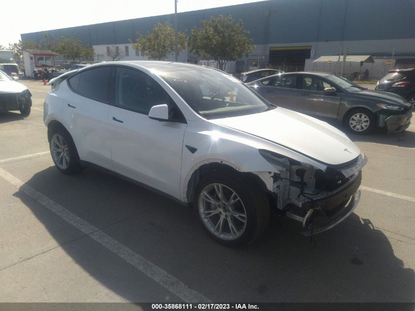 2022 TESLA MODEL Y LONG RANGE VIN: 7SAYGDEE0NF556816