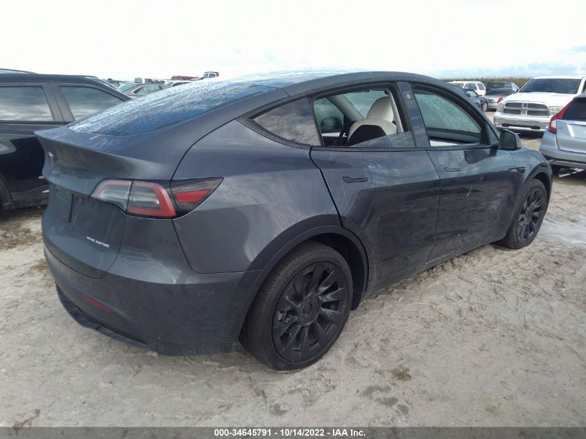 2022 TESLA MODEL Y LONG RANGE VIN: 7SAYGDEE1NF515773