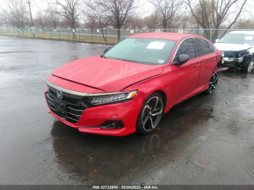2021 HONDA ACCORD SEDAN SPORT VIN: 1HGCV1F38MA101455