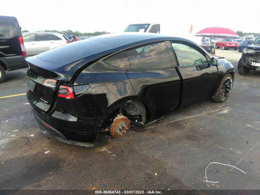 2022 TESLA MODEL Y LONG RANGE VIN: 7SAYGDEE7NF386969