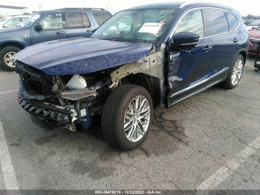 2022 ACURA MDX W/ADVANCE PACKAGE VIN: 5J8YE1H84NL044689