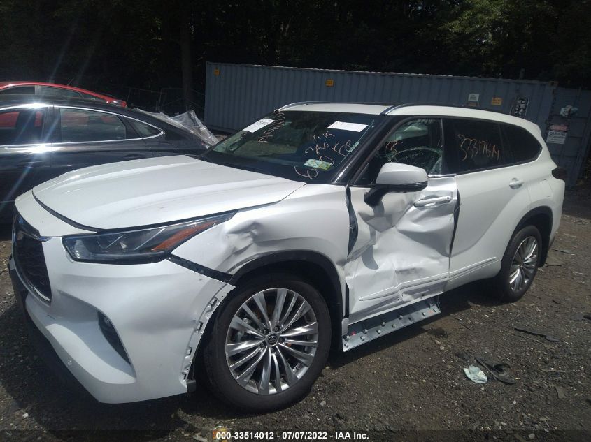 2022 TOYOTA HIGHLANDER PLATINUM VIN: 5TDFZRBHXNS187324