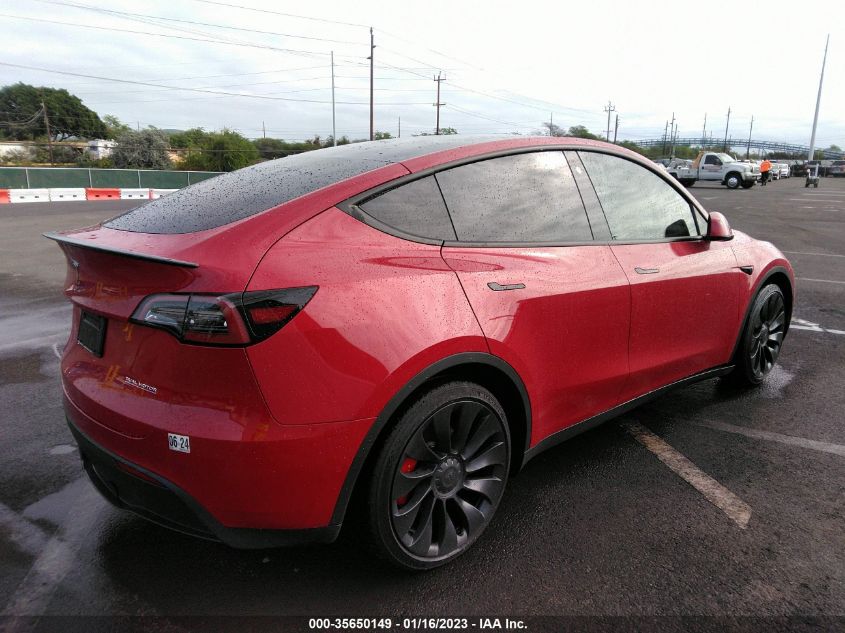 2022 TESLA MODEL Y PERFORMANCE VIN: 7SAYGDEF6NF443431