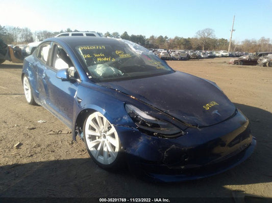 2022 TESLA MODEL 3 VIN: 5YJ3E1EA2NF286030