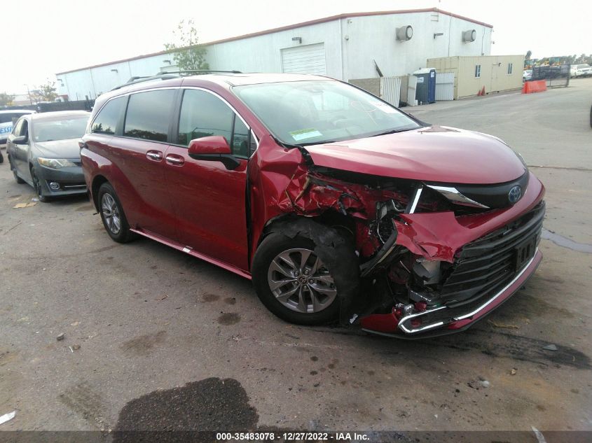 2022 TOYOTA SIENNA XLE VIN: 5TDJRKEC2NS100971