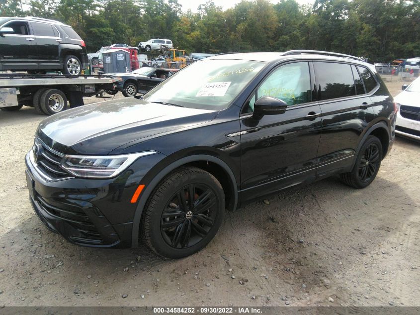 2022 VOLKSWAGEN TIGUAN SE R-LINE BLACK VIN: 3VV8B7AX3NM024624