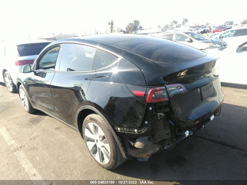 2022 TESLA MODEL Y LONG RANGE VIN: 7SAYGDEE4NF355050