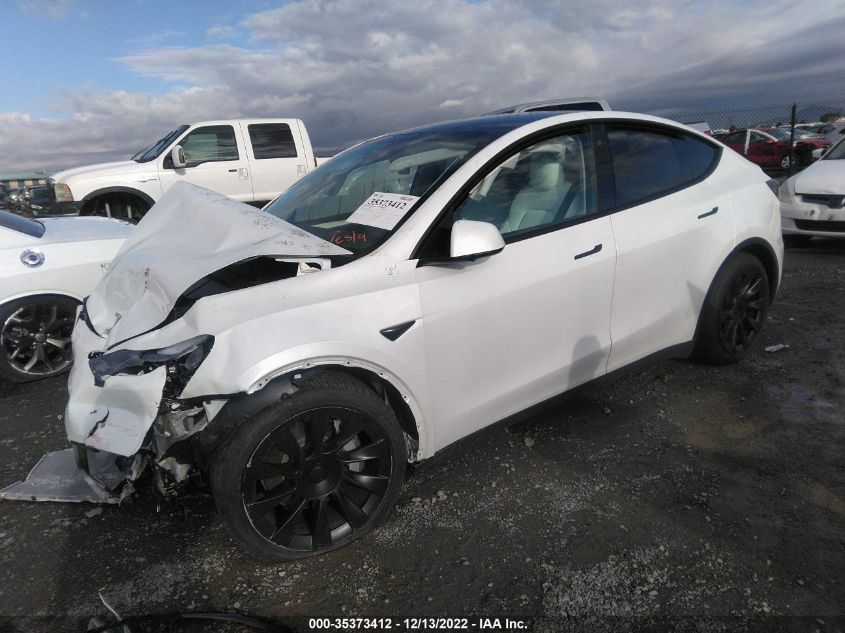 2022 TESLA MODEL Y LONG RANGE VIN: 7SAYGDEE2NF557174