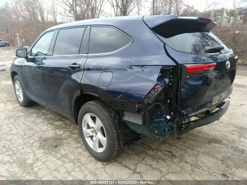 2022 TOYOTA HIGHLANDER LE VIN: 5TDBZRBH0NS580859