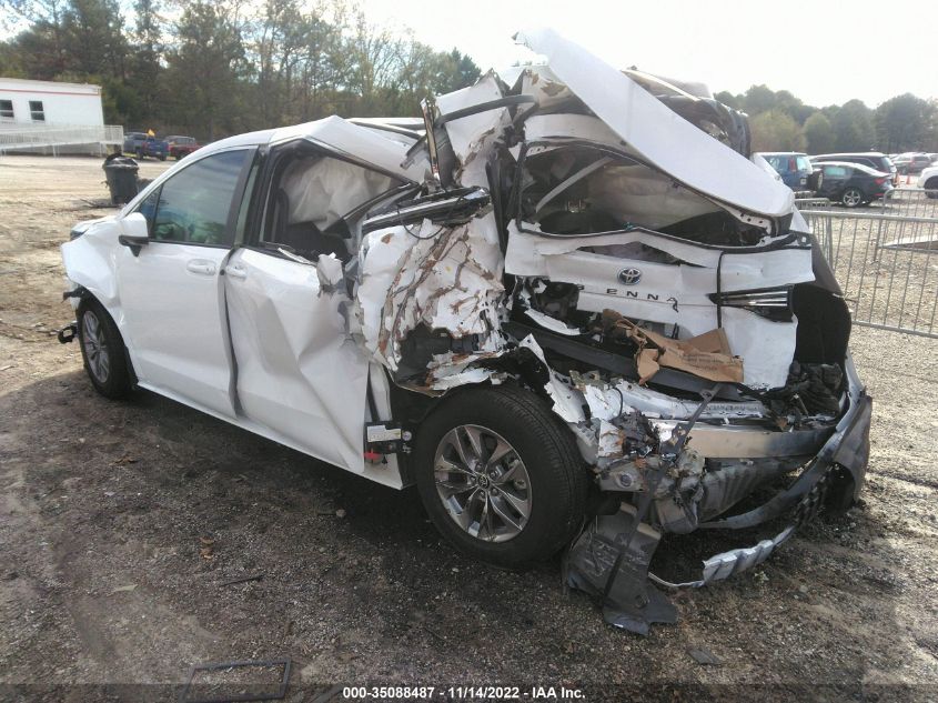 2022 TOYOTA SIENNA LE VIN: 5TDKRKEC7NS126888