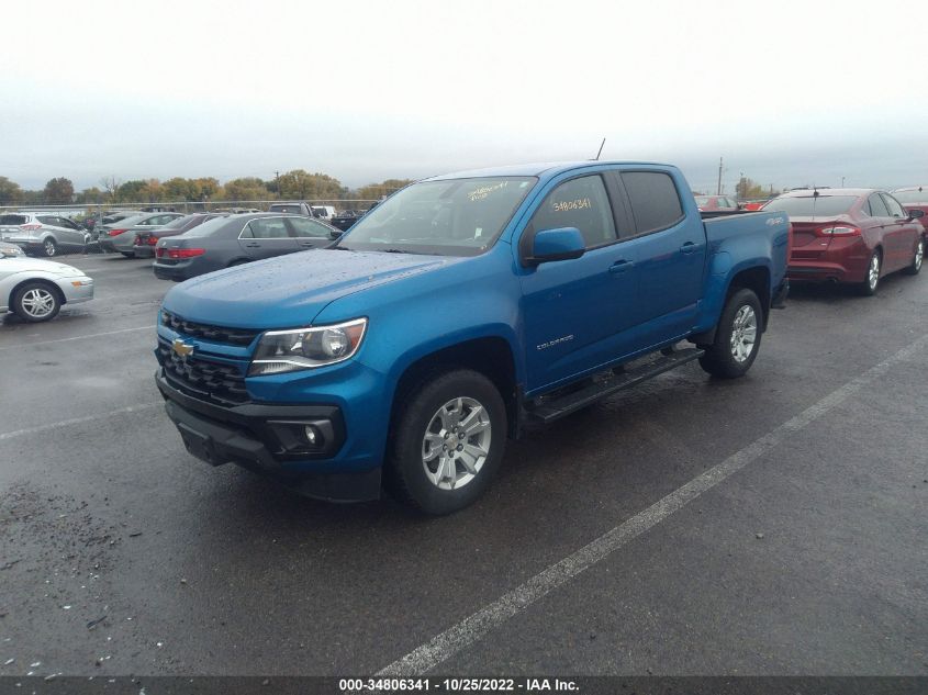 2021 CHEVROLET COLORADO 4WD LT VIN: 1GCGTCEN4M1135767