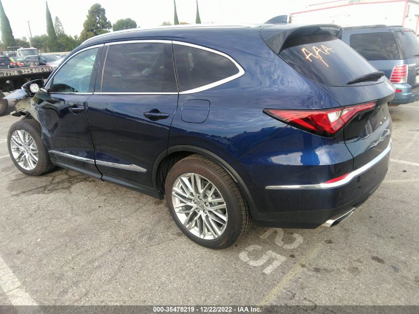 2022 ACURA MDX W/ADVANCE PACKAGE VIN: 5J8YE1H84NL044689