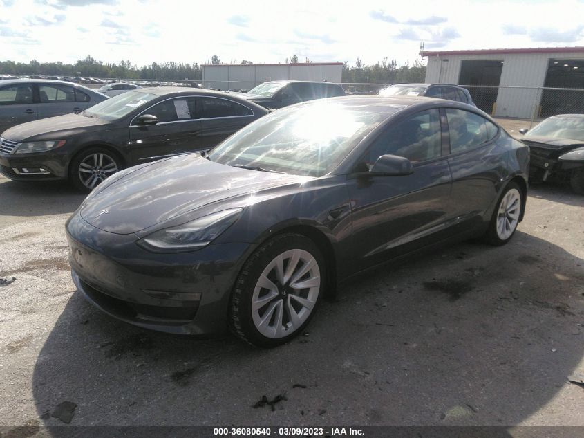 2022 TESLA MODEL 3 LONG RANGE VIN: 5YJ3E1EBXNF272045
