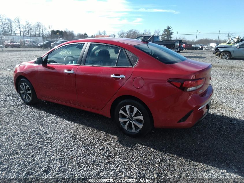 2022 KIA RIO S VIN: 3KPA24AD4NE500328
