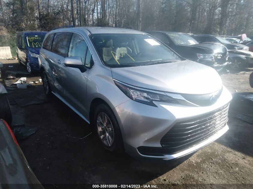 2022 TOYOTA SIENNA LE VIN: 5TDKSKFC2NS059734