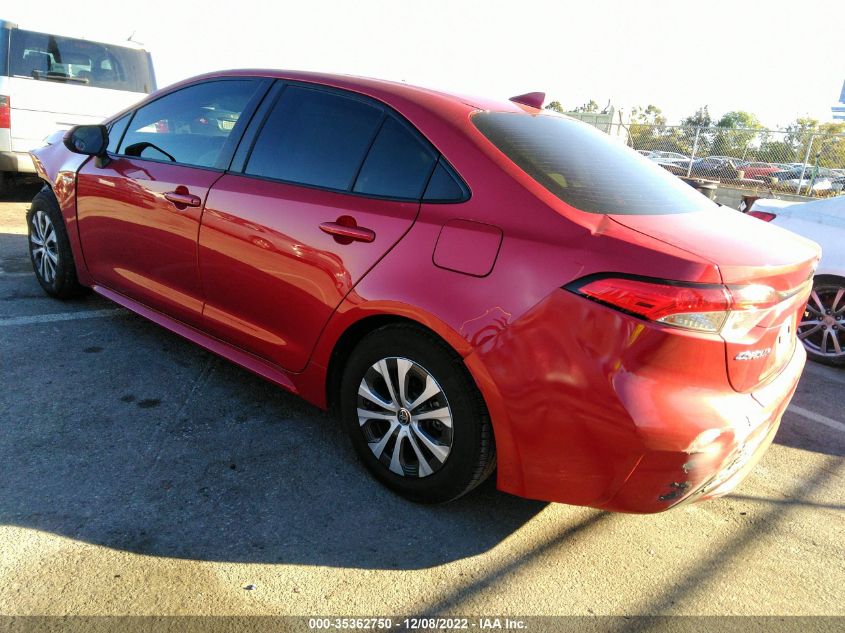 2021 TOYOTA COROLLA HYBRID LE VIN: JTDEAMDE4MJ009557