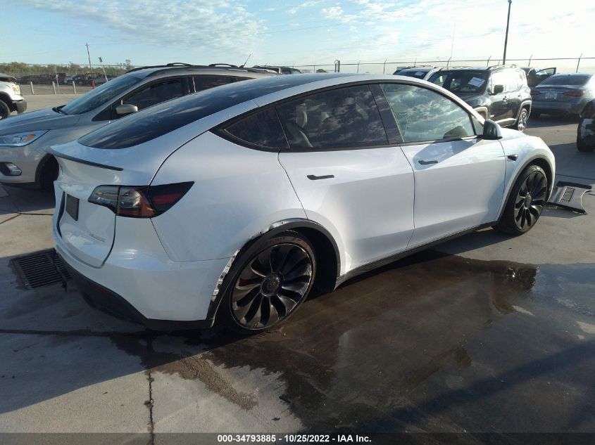 2022 TESLA MODEL Y PERFORMANCE VIN: 7SAYGDEF1NF521162