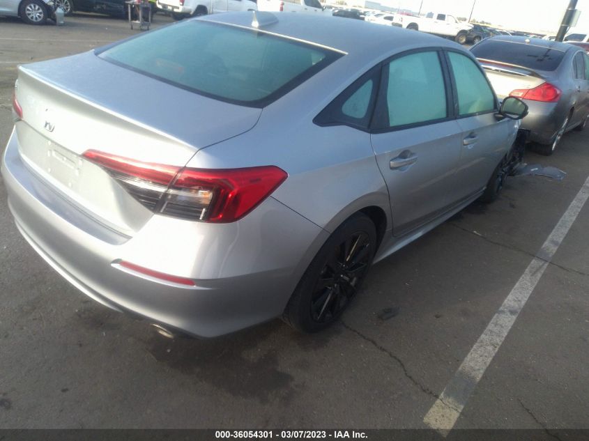 2022 HONDA CIVIC SEDAN SPORT VIN: 2HGFE2F51NH592295