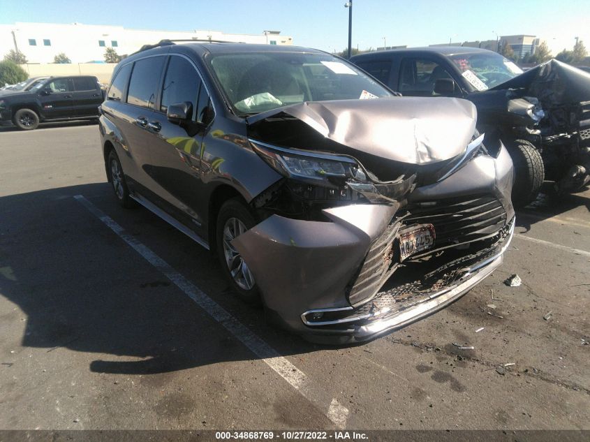 2021 TOYOTA SIENNA XLE VIN: 5TDYRKEC2MS037447