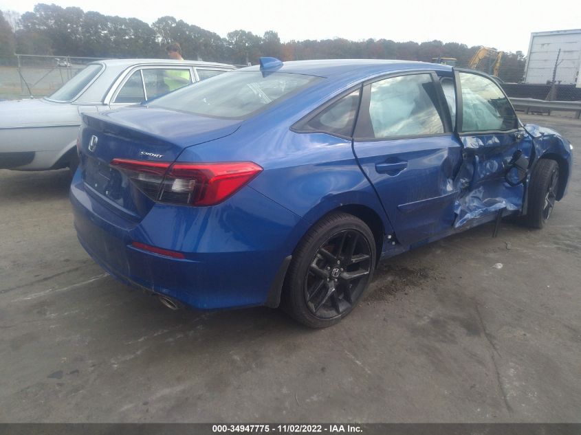 2022 HONDA CIVIC SEDAN SPORT VIN: 2HGFE2F55NH559185
