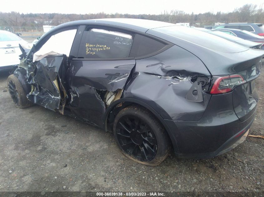 2022 TESLA MODEL Y LONG RANGE VIN: 7SAYGDEE9NF385967