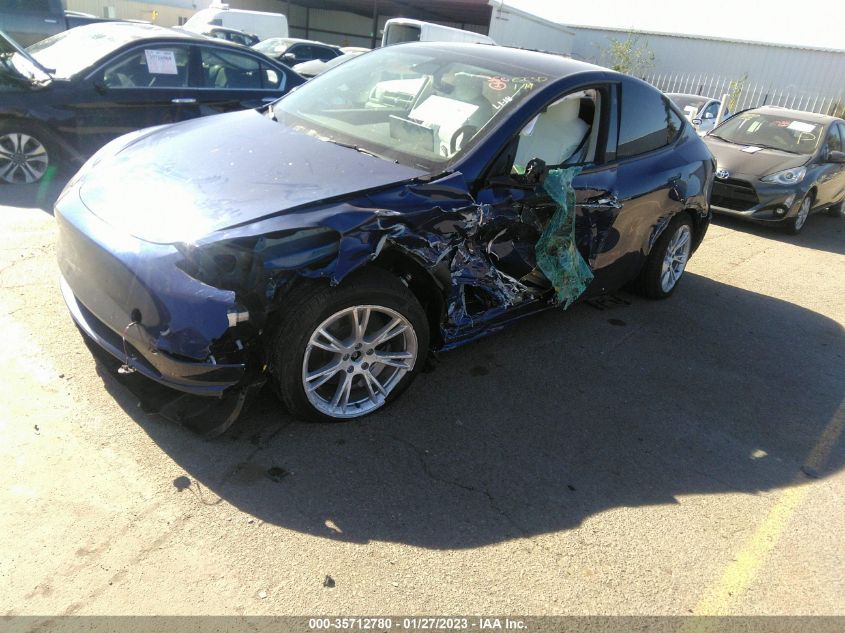 2022 TESLA MODEL Y LONG RANGE VIN: 7SAYGDEE0NF442394