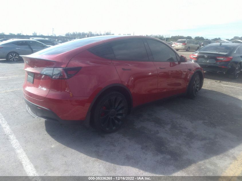 2022 TESLA MODEL Y PERFORMANCE VIN: 7SAYGDEF2NF337722