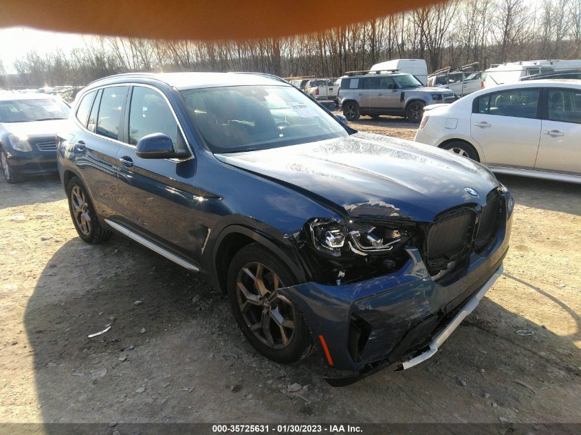 2022 BMW X3 XDRIVE30I VIN: 5UX53DP06N9K59636
