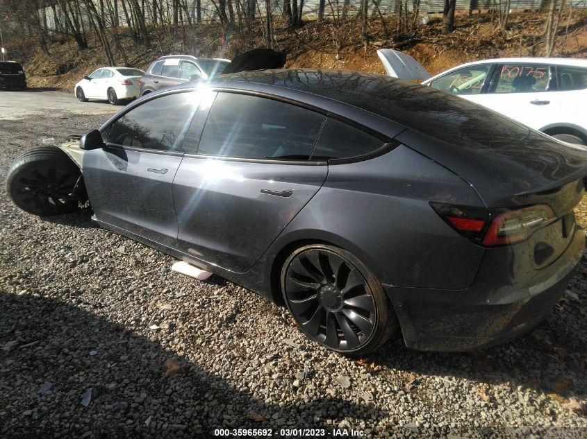 2022 TESLA MODEL 3 PERFORMANCE VIN: 5YJ3E1EC0NF103905