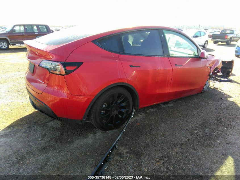 2022 TESLA MODEL Y LONG RANGE VIN: 7SAYGDEE2NF442106