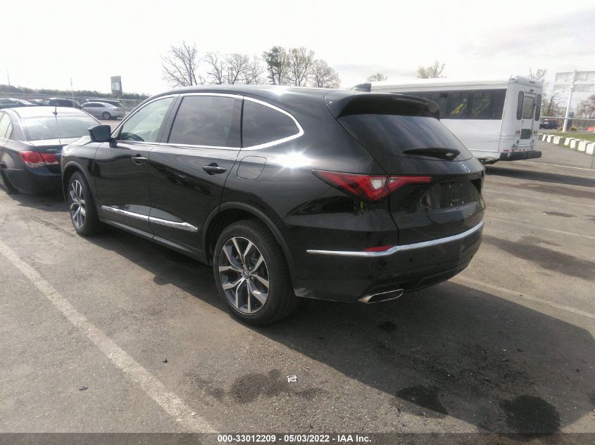 2022 ACURA MDX W/TECHNOLOGY PACKAGE VIN: 5J8YE1H4XNL042443