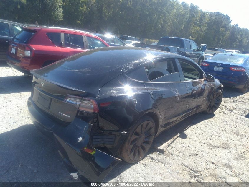 2022 TESLA MODEL 3 PERFORMANCE VIN: 5YJ3E1EC0NF264769