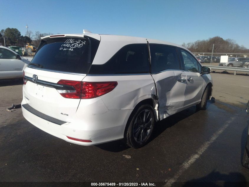 2022 HONDA ODYSSEY ELITE VIN: 5FNRL6H95NB016174