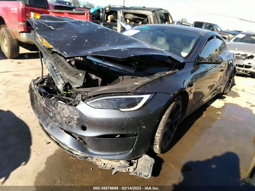 2022 TESLA MODEL S PLAID VIN: 5YJSA1E69NF488821