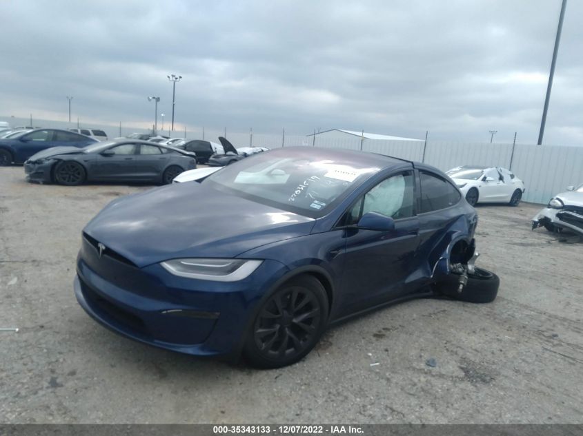 2022 TESLA MODEL X VIN: 7SAXCBE58NF356276