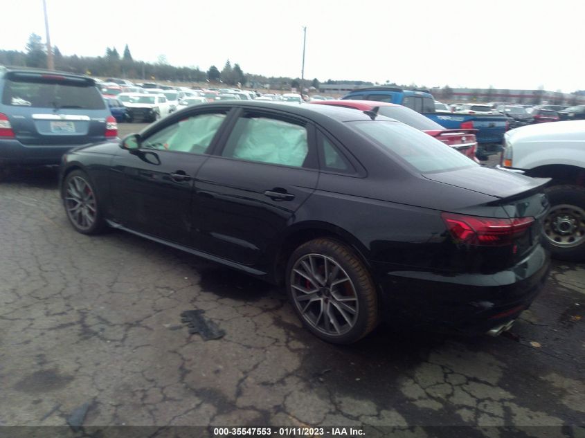 2022 AUDI S4 PRESTIGE VIN: WAUC4AF44NA019652