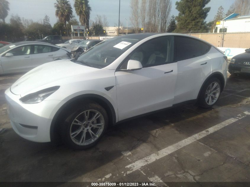 2022 TESLA MODEL Y LONG RANGE VIN: 7SAYGDEE3NF360062