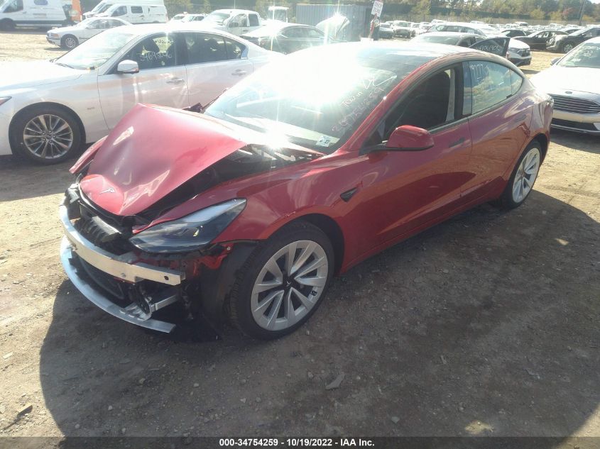 2022 TESLA MODEL 3 VIN: 5YJ3E1EA0NF287421