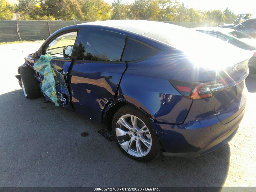 2022 TESLA MODEL Y LONG RANGE VIN: 7SAYGDEE0NF442394