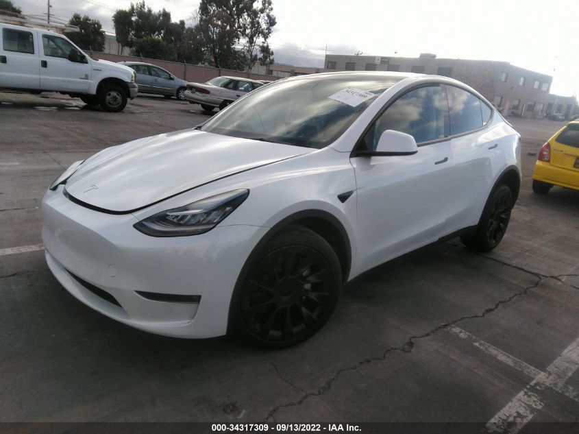 2022 TESLA MODEL Y LONG RANGE VIN: 7SAYGDEE8NF356427