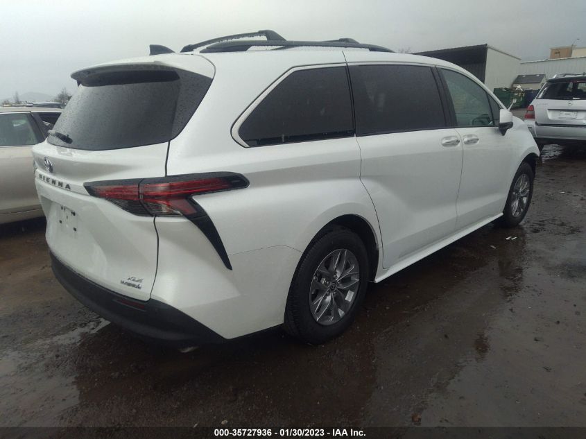 2022 TOYOTA SIENNA XLE VIN: 5TDJRKEC1NS122850