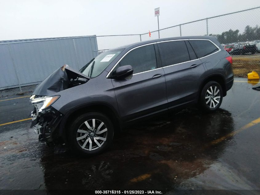 2021 HONDA PILOT EX VIN: 5FNYF5H36MB033301