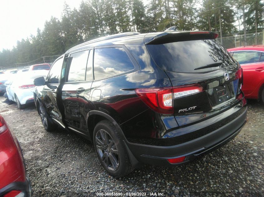 2022 HONDA PILOT SPORT VIN: 5FNYF6H31NB064737