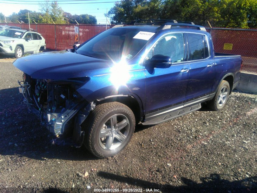 2022 HONDA RIDGELINE RTL-E VIN: 5FPYK3F77NB001424